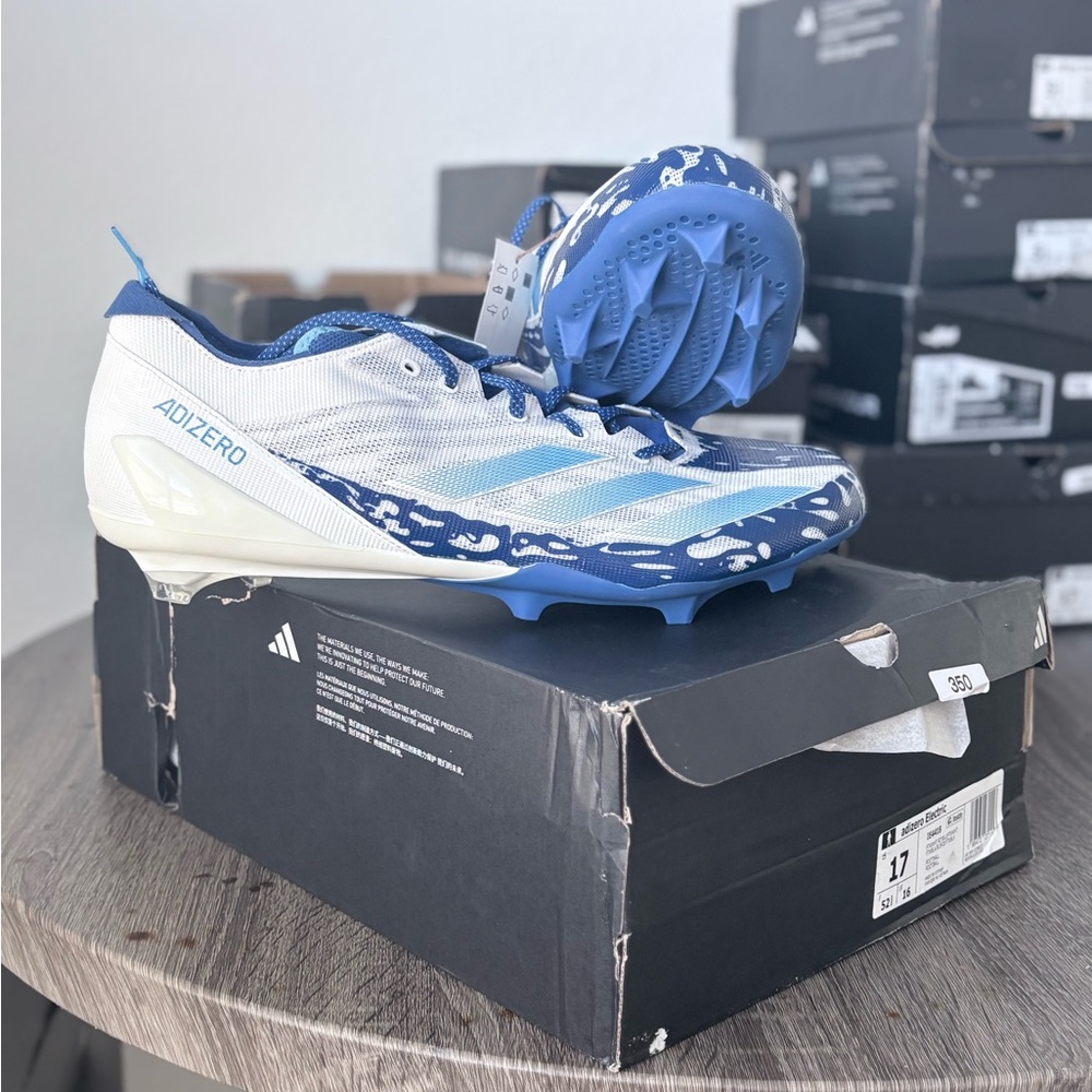 Adidas Adizero Blue and White  Cleats